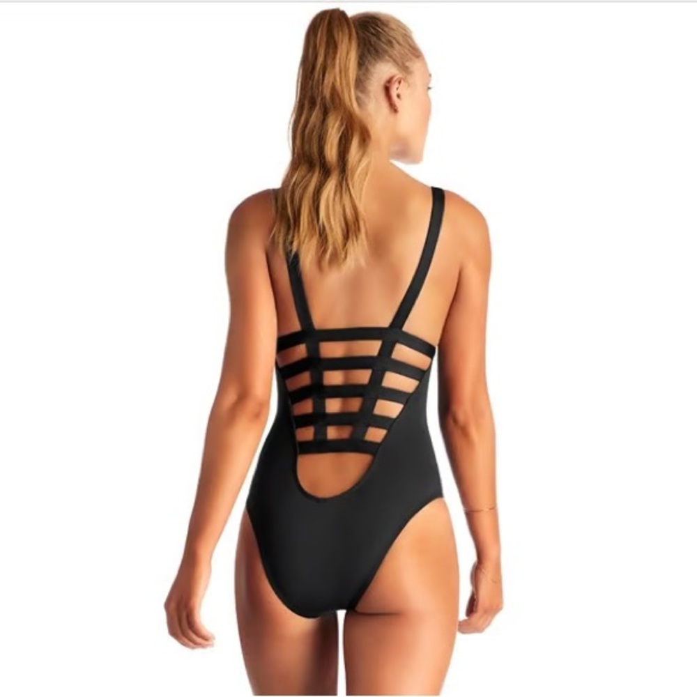 🖤One Piece Black Swimsuit Crisscross XL Bathing Suit🖤 NWOT